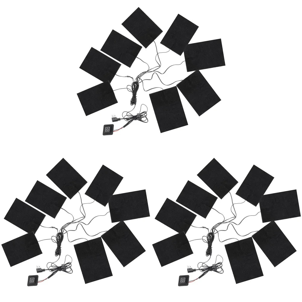 1-8pcs 3 Levels Electric Cloth Heater USB Heating Pads Outdoor Thermal Winter Heating Vest Pads Vest Heater for DIY Heated Cloth