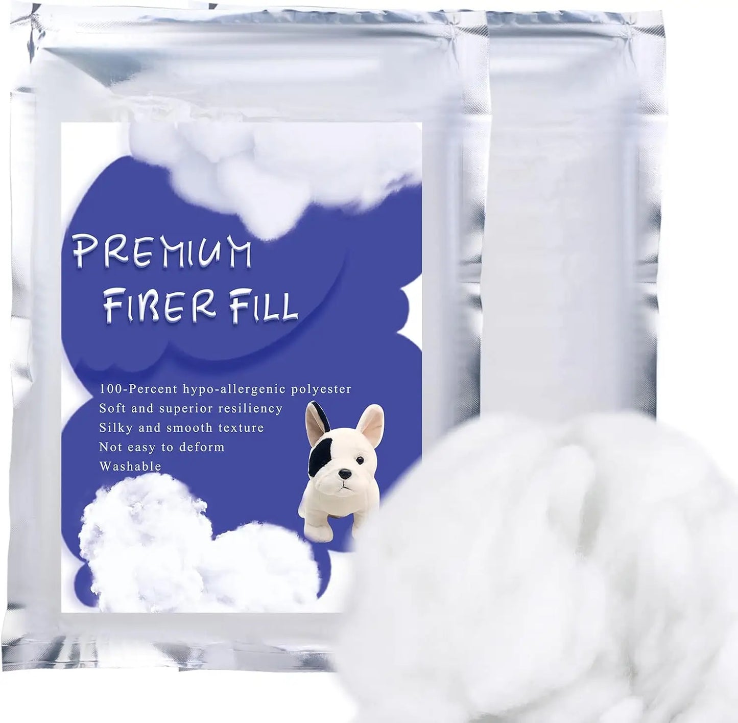 Polyfill Stuffing Fiber Fill White High Resilience Premium Fiberfill Crochet Stuffing for Craft Stuffed Animals Cotton Batting