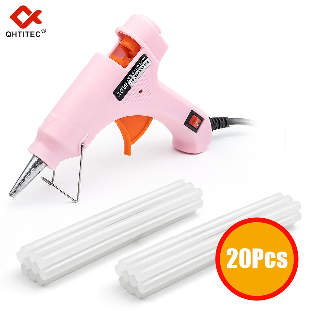 JCD 20W Hot Melt Glue Gun DIY Mini Household Industrial Guns Heat Temperature Electric Repair Tool with 20Pcs 7mm Glue Sticks