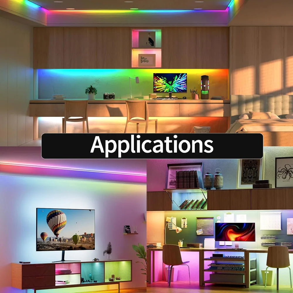 WiFi COB RGBIC LED Strip - 12V WS2811 Addressable - Smart Home Compatible - Alexa & Google Assistant