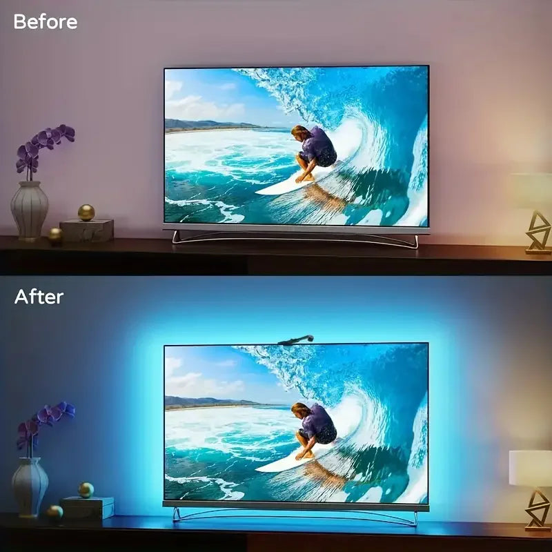 RGBIC TV Backlight with Camera - App Control Music Sync - Smart Ambient Lighting for 55-75" Gaming Room