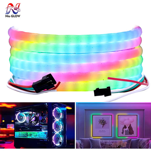 WS2812B COB LED Strip - 3mm/5mm Individually Addressable - 240LEDs/m High Density - DC5V/12V RGB Pixel Strip