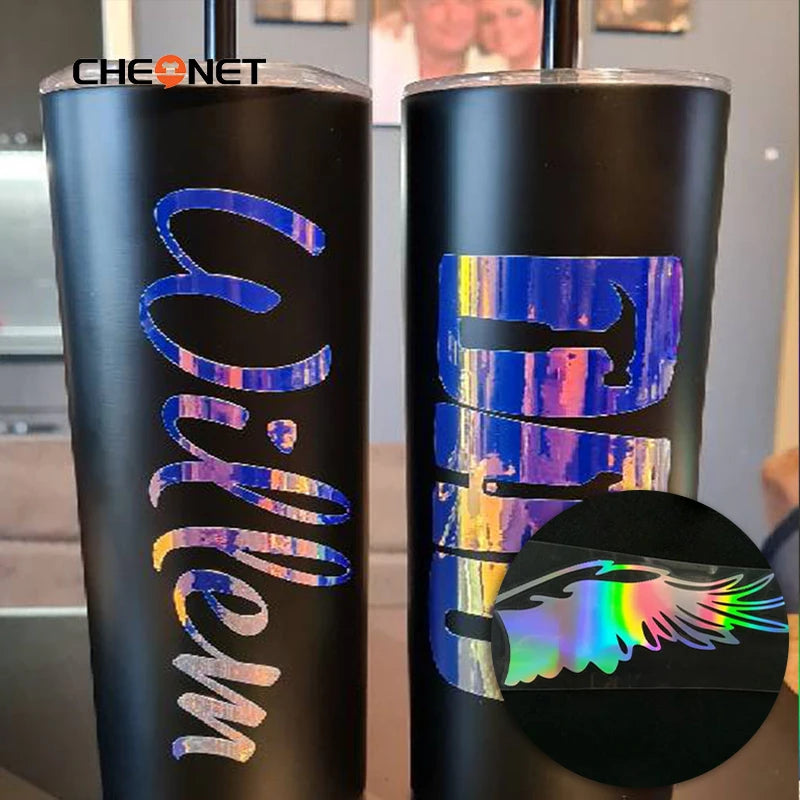 CheoNet 30.5cmx500cm Rainbow Adhesive Vinyl Laser Colorful Car Film Permanent Vinyl DIY Motorcycle Mobile Laptop Cup Sticker