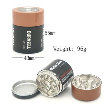 1Pcs Battery Shape Metal Grinder Diameter 44mm Tobacco Smoke Herb Crusher Cigarette Smoking Accessories Grinders Amoladora Pipe