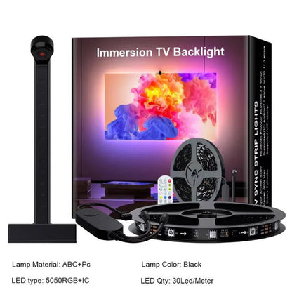 TV Backlight LED Strip - Music Sync Color Pickup - RGBIC Smart Lights for 50-75" Gaming & Home Theater