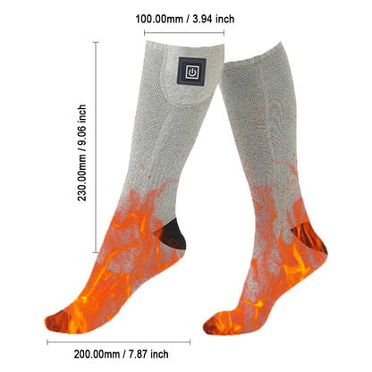Electric Heated Socks 3 Level Temperature Electric Heating Socks Cold-Proof Winter Warm Thermal Socks for Outdoor Skiing Hiking