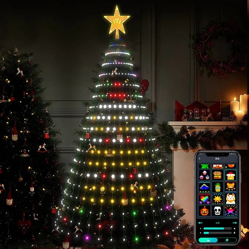 2.1M Smart LED Christmas Tree Light - APP Control DIY Image Display - Intelligent Programmable Decoration