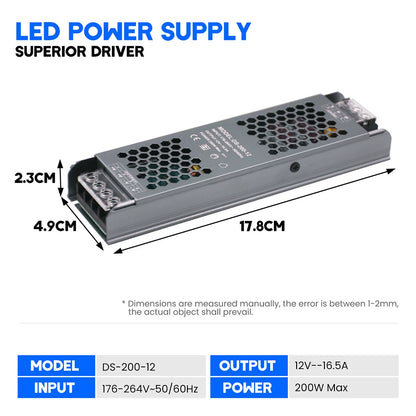 12V 24V 60W 100W 150W 200W 300W 400W Transformer Power Supply 110V 220V 230V AC to 12 24 Volt DC LED Strip Light Bulb LED Driver