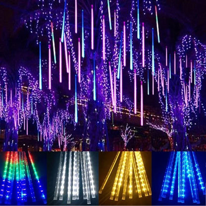 LED Meteor Shower Rain Lights - 50cm 8 Tube - EU Plug Outdoor Waterproof for Garden Wedding Christmas