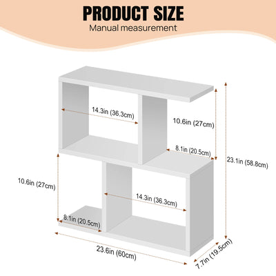 2-Tier S-Shaped Storage Side Table - Modern Organizer Table with Stylish Design for Living Room & Bedroom