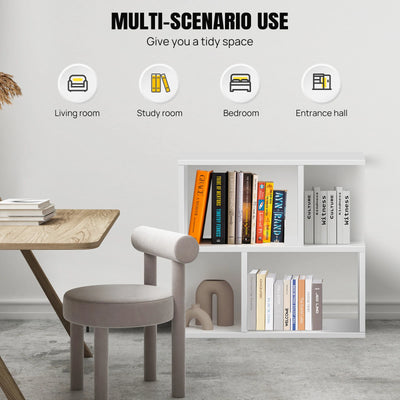 2-Tier S-Shaped Storage Side Table - Modern Organizer Table with Stylish Design for Living Room & Bedroom
