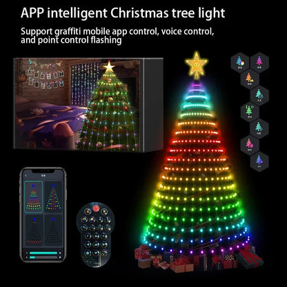 2.1M Smart LED Christmas Tree Light - APP Control DIY Image Display - Intelligent Programmable Decoration