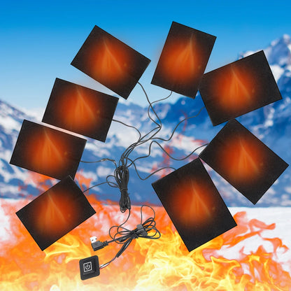 1-8pcs 3 Levels Electric Cloth Heater USB Heating Pads Outdoor Thermal Winter Heating Vest Pads Vest Heater for DIY Heated Cloth