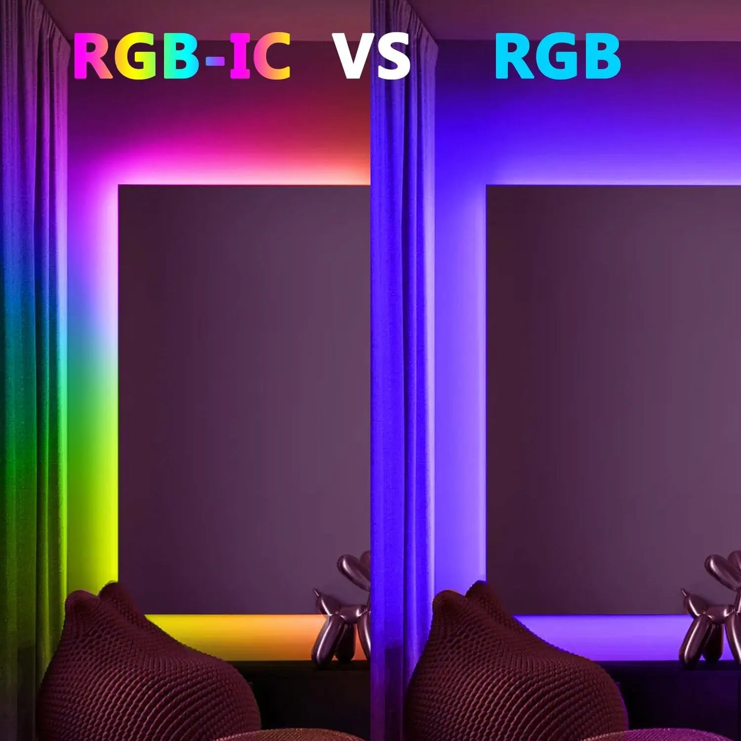 TUYA Smart WiFi RGBIC LED Strip - WS2811 Addressable - USB App Control for Alexa & Google Home