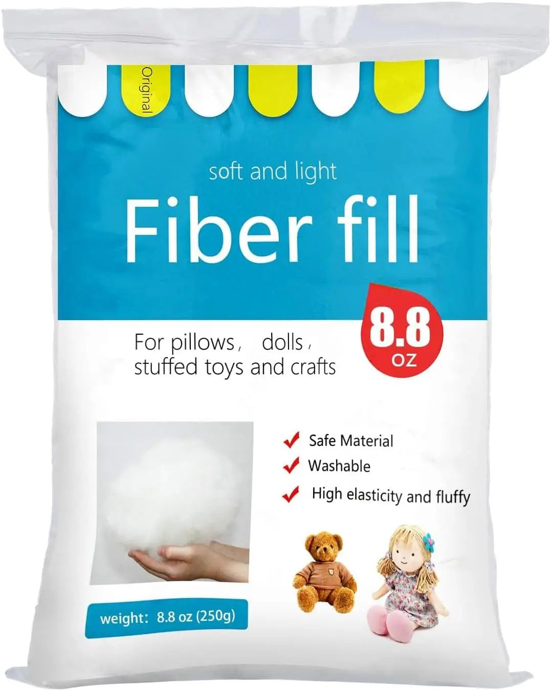 Polyfill Stuffing Fiber Fill White High Resilience Premium Fiberfill Crochet Stuffing for Craft Stuffed Animals Cotton Batting