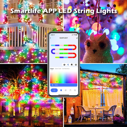 TUYA WiFi Smart USB LED String Lights - WS2812B RGBIC Addressable Christmas Fairy Lights (1-10M, App & Voice Control)