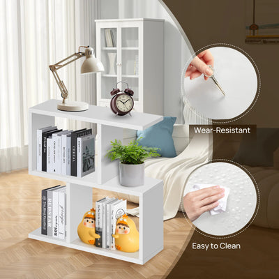 2-Tier S-Shaped Storage Side Table - Modern Organizer Table with Stylish Design for Living Room & Bedroom