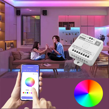SP630E Bluetooth LED Controller - DC5V-24V WS2811 SPI RGB RGBW PWM Controller with 2.4G 4-Zone Touch Remote