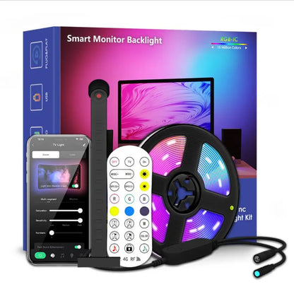 RGBIC TV Backlight with Camera - App Control Music Sync - Smart Ambient Lighting for 55-75" Gaming Room