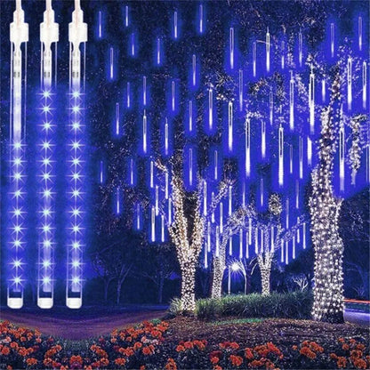 LED Meteor Shower Rain Lights - 50cm 8 Tube - EU Plug Outdoor Waterproof for Garden Wedding Christmas