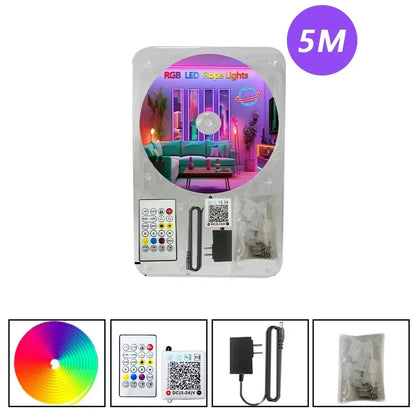 10M-30M LED RGB Neon Strip - DC 24V Smart Bluetooth - Waterproof IP65 - Music Sync for Pool & Outdoor