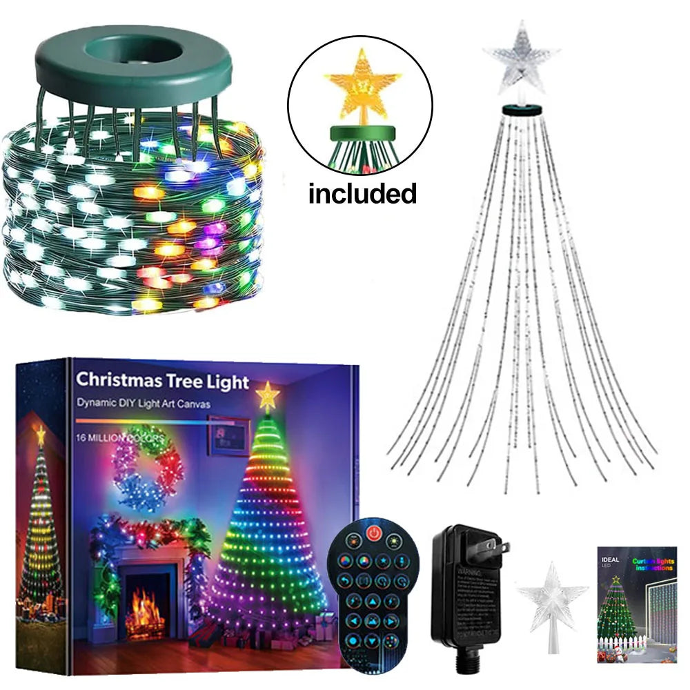 RGBIC Smart Christmas String Lights 6.9ft 400 LED Star-Shaped Tree Lights – Indoor/Outdoor Holiday Decor