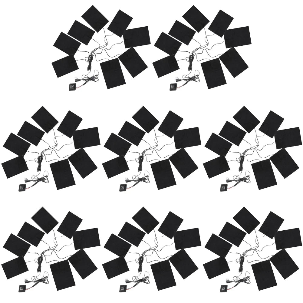 1-8pcs 3 Levels Electric Cloth Heater USB Heating Pads Outdoor Thermal Winter Heating Vest Pads Vest Heater for DIY Heated Cloth