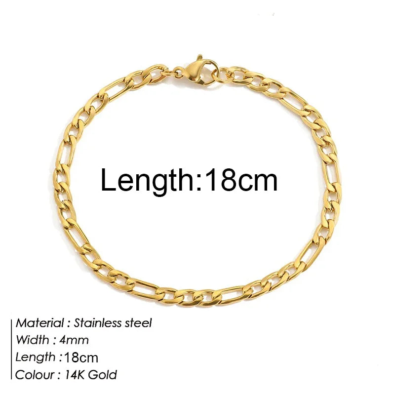Gold Color Bracelet Stainless Steel Twist Cuban Chain Bracelet for Women Chain Bracelet Jewelry Gifts Wholesale Dropshipping - Connor & Co