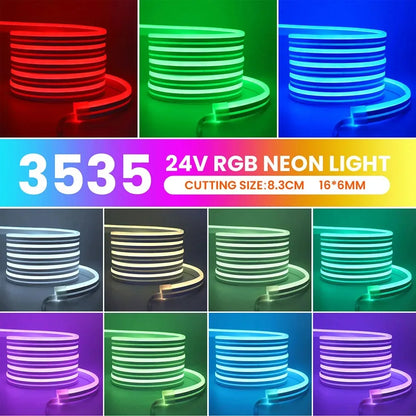 10M-30M LED RGB Neon Strip - DC 24V Smart Bluetooth - Waterproof IP65 - Music Sync for Pool & Outdoor