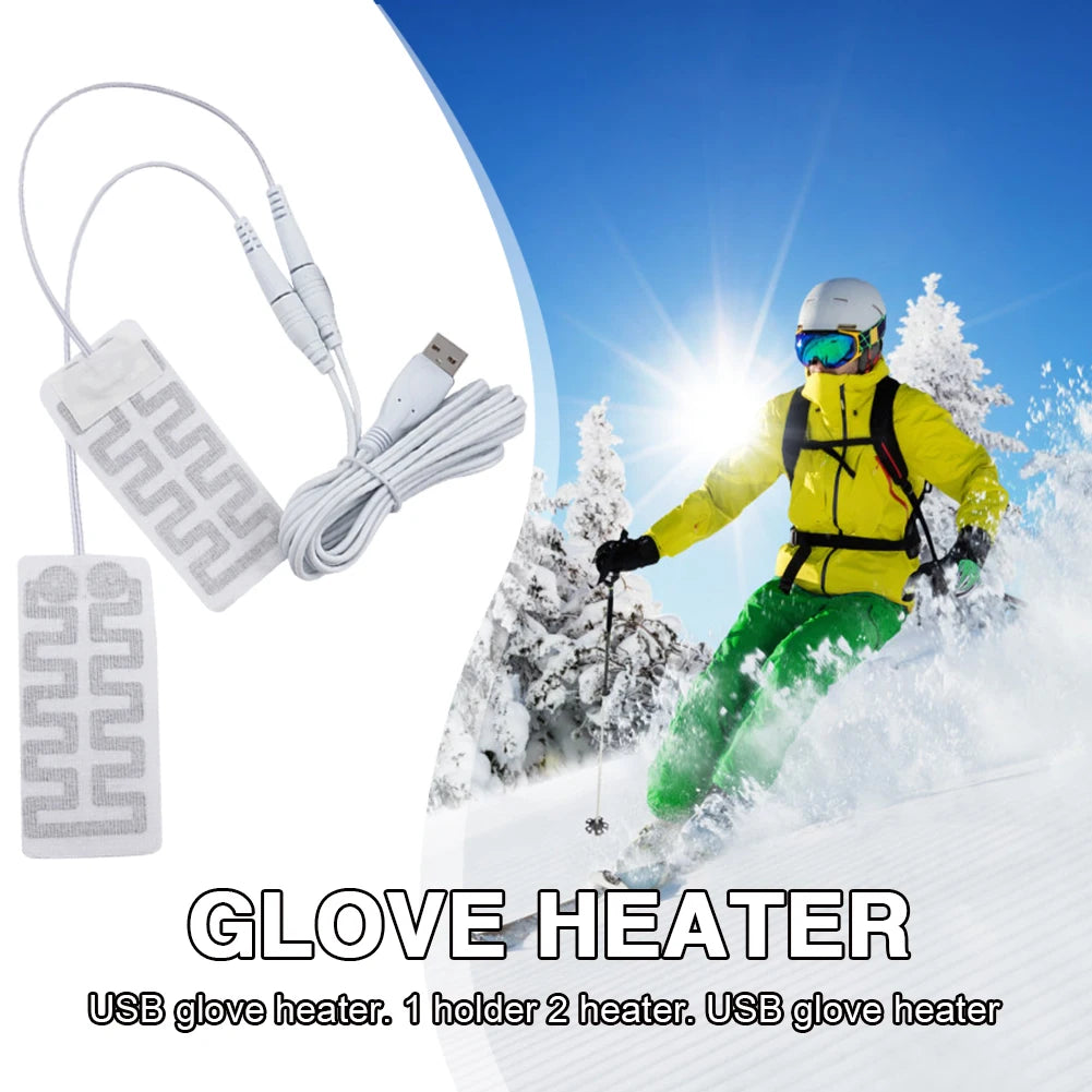Clothes Heating Pad Carbon Fiber Electric Gloves Heater Waterproof Electric Fever Sheet USB Charging for Winter Outdoor