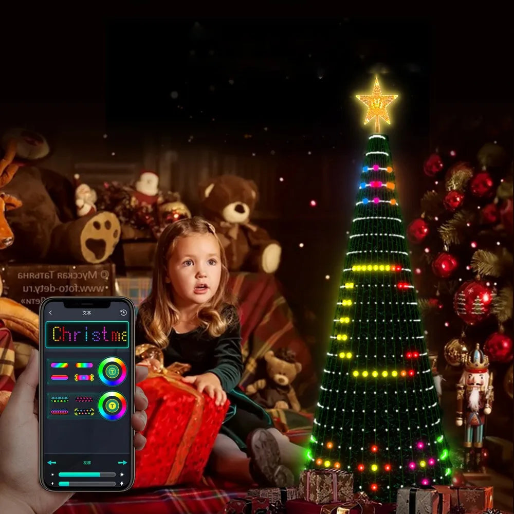 RGBIC Smart Christmas String Lights 6.9ft 400 LED Star-Shaped Tree Lights – Indoor/Outdoor Holiday Decor