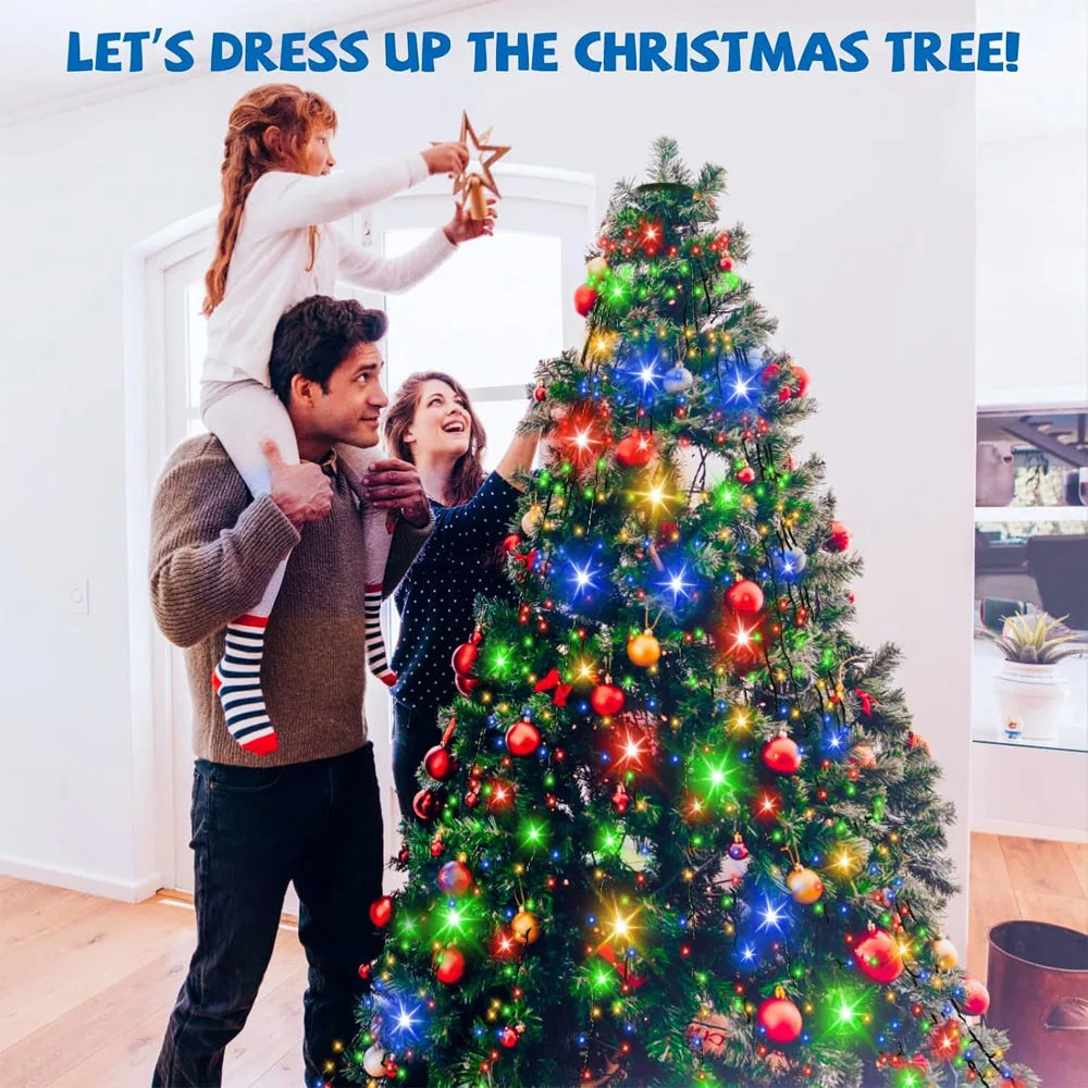 RGBIC Smart Christmas String Lights 6.9ft 400 LED Star-Shaped Tree Lights – Indoor/Outdoor Holiday Decor