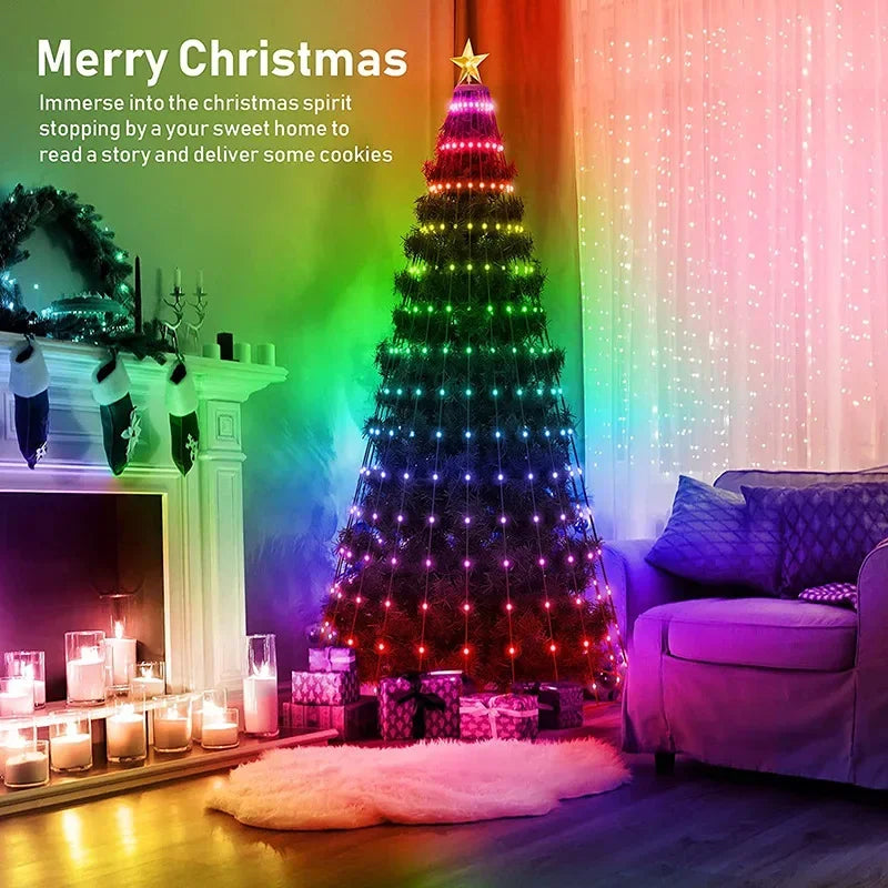 2.1M Smart LED Christmas Tree Light - APP Control DIY Image Display - Intelligent Programmable Decoration