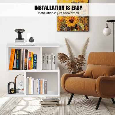 2-Tier S-Shaped Storage Side Table - Modern Organizer Table with Stylish Design for Living Room & Bedroom
