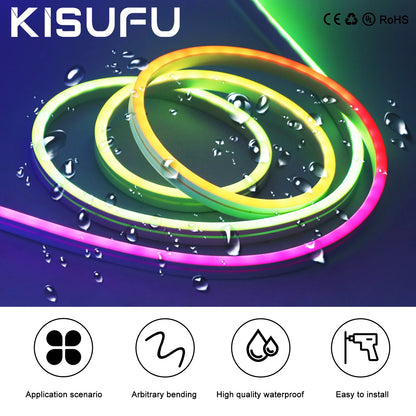 Premium RGBIC Neon LED Strip Light - WS2811 Waterproof Flexible Rope Light 84 LEDs/M (12V/24V, 2-20M)