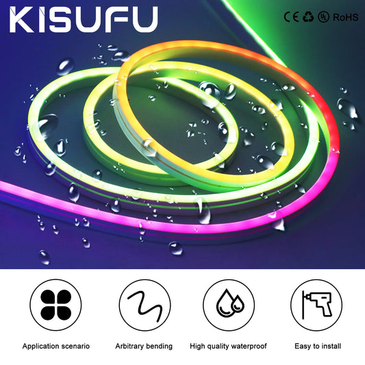Premium RGBIC Neon LED Strip Light - WS2811 Waterproof Flexible Rope Light 84 LEDs/M (12V/24V, 2-20M)