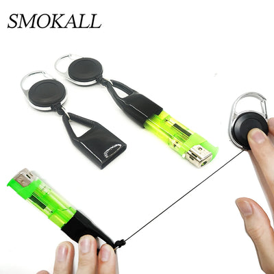 1Pcs Silicone Lighter Protective Cover With Retractable Keychain Regular Size Lighter Holder Sleeve Clip Smoking Accessories