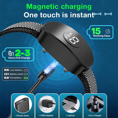 2025New Dog Bark Collar Anti Barking IP67 8 Levels 4 Modes Beep Vibration Eelectric Shock Dog Training Collar for All Sizes Dogs