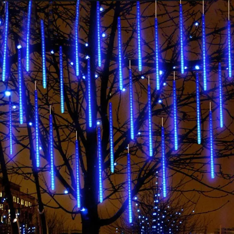 Meteor Shower LED String Lights - 8 Tube Cascading Rain Effect - Outdoor Waterproof Christmas Garden Wedding Decoration