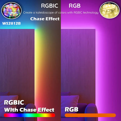 TUYA WiFi Smart USB LED String Lights - WS2812B RGBIC Addressable Christmas Fairy Lights (1-10M, App & Voice Control)