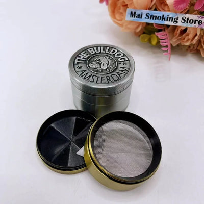 1.6/2inch Dog Herb Grinder Metal 4-layer Manual Spice Mill Salt Mortar Bulldog Tobacco Raw Grass Grinder Cigarette Smoking Tool