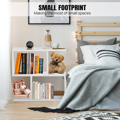 2-Tier S-Shaped Storage Side Table - Modern Organizer Table with Stylish Design for Living Room & Bedroom