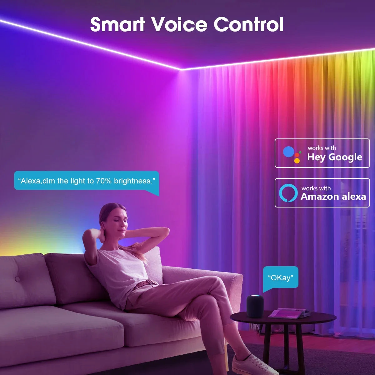 TUYA Smart WS2811 RGB COB LED Strip Light - Dreamcolor Addressable Music Sync Alexa Google Home (1-20M)