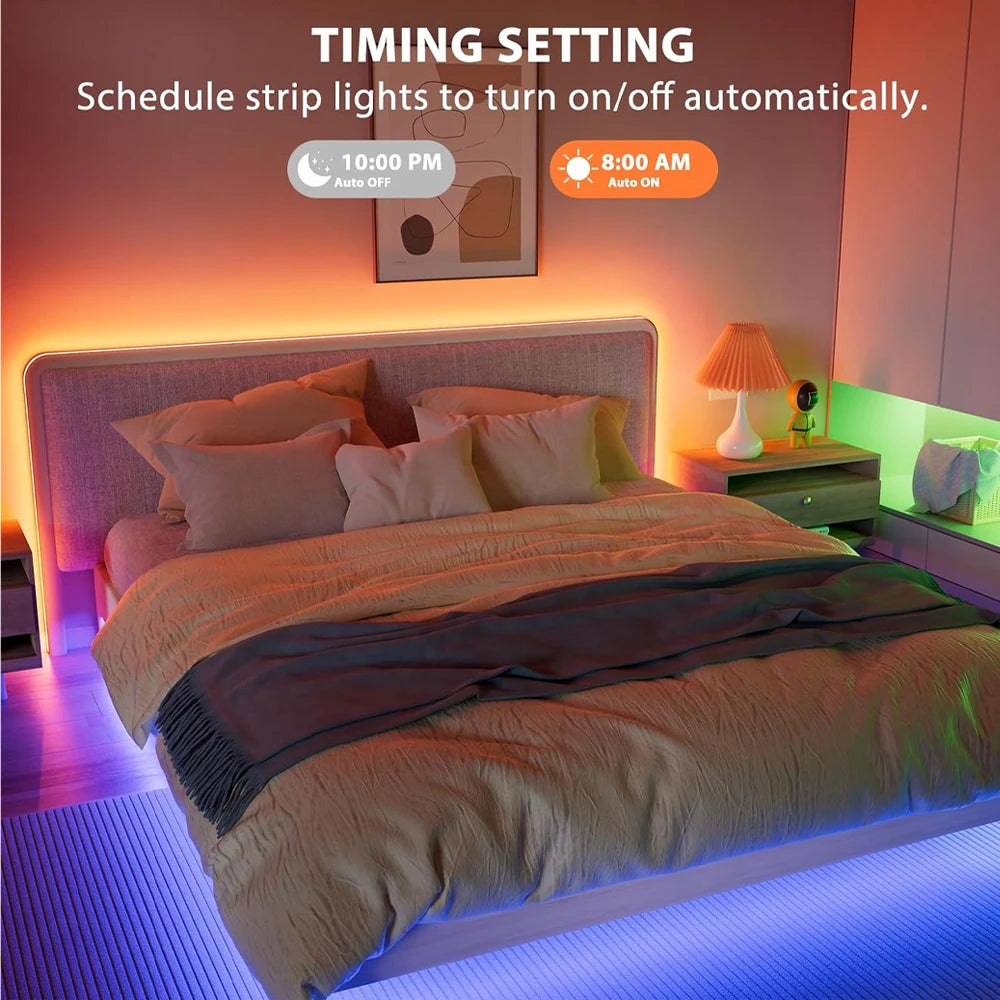 WiFi COB RGBIC LED Strip - 12V WS2811 Addressable - Smart Home Compatible - Alexa & Google Assistant