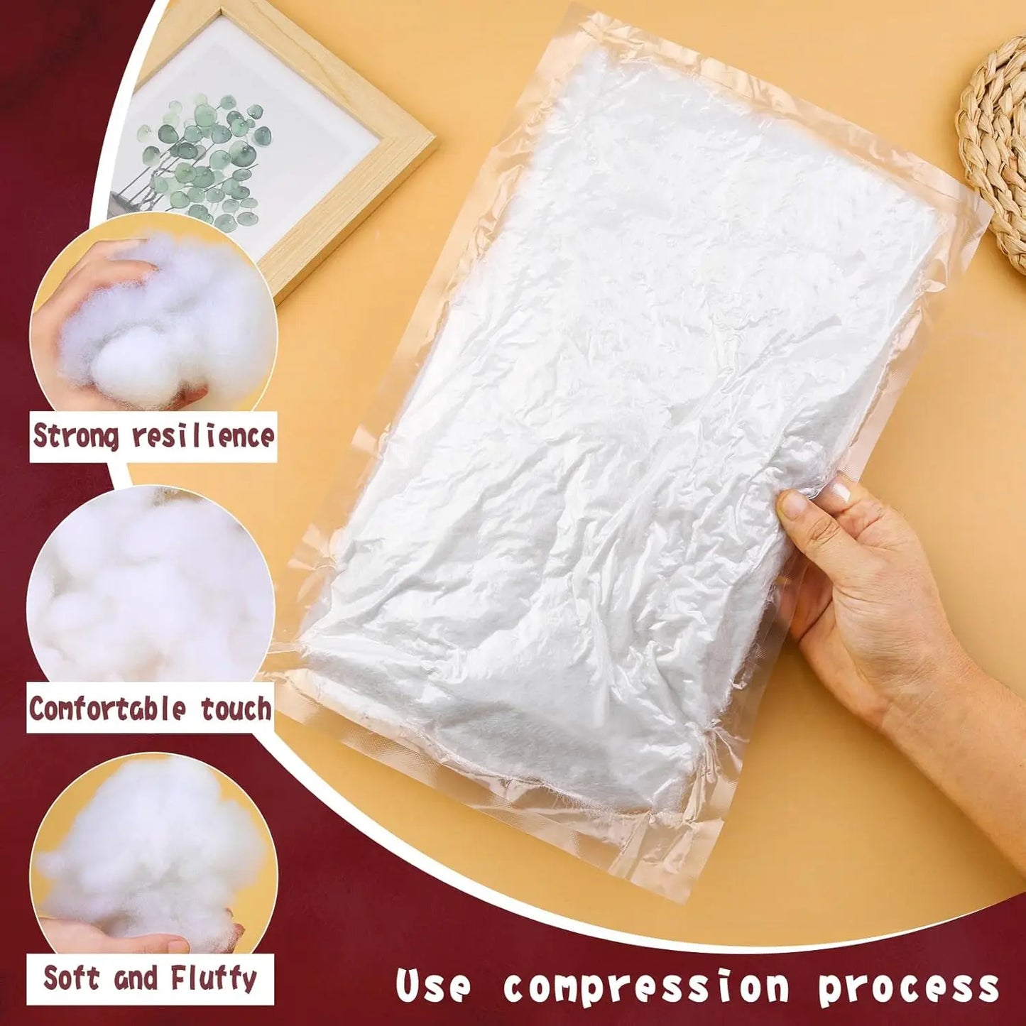 Polyfill Stuffing Fiber Fill White High Resilience Premium Fiberfill Crochet Stuffing for Craft Stuffed Animals Cotton Batting