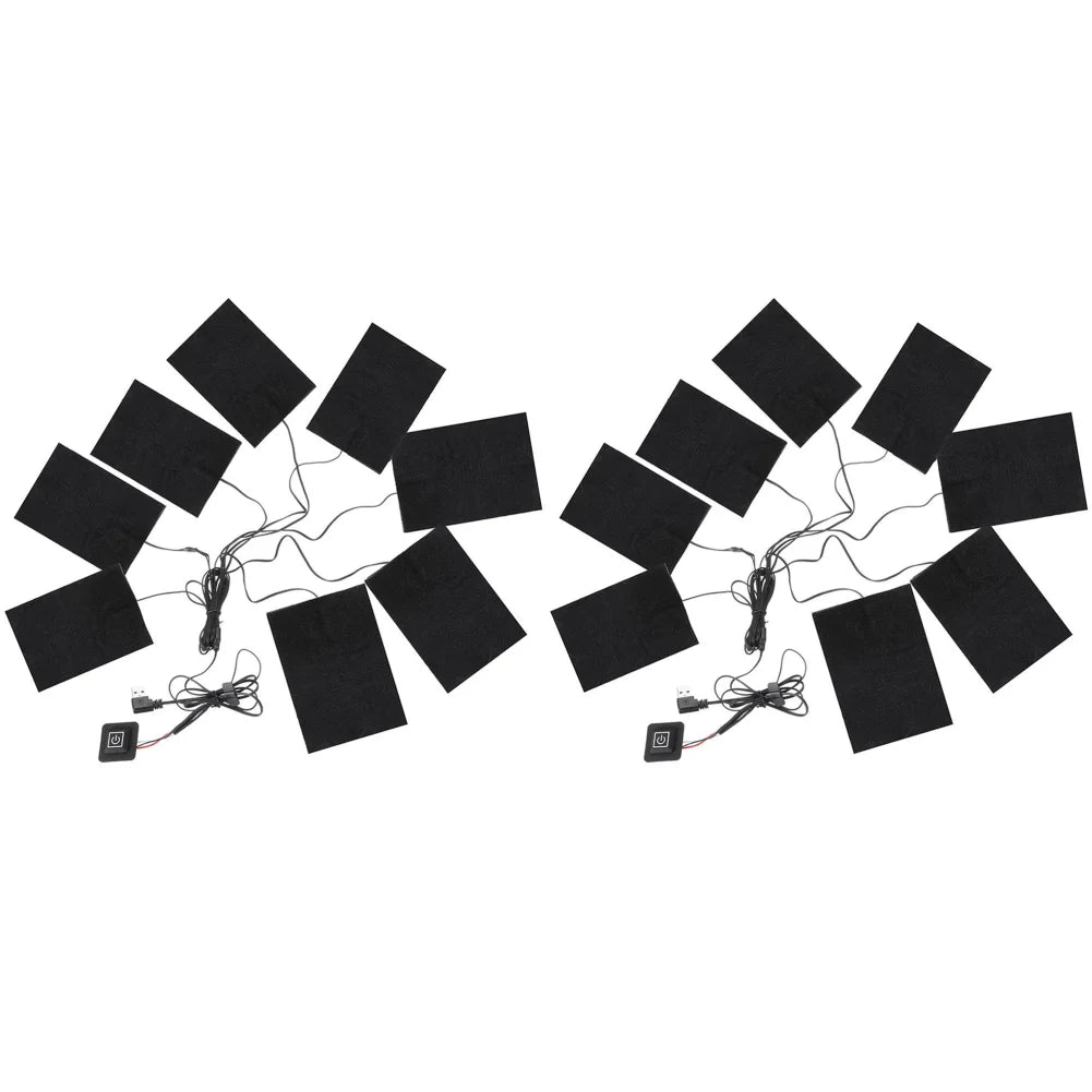 1-8pcs 3 Levels Electric Cloth Heater USB Heating Pads Outdoor Thermal Winter Heating Vest Pads Vest Heater for DIY Heated Cloth