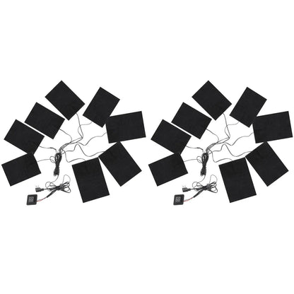 1-8pcs 3 Levels Electric Cloth Heater USB Heating Pads Outdoor Thermal Winter Heating Vest Pads Vest Heater for DIY Heated Cloth