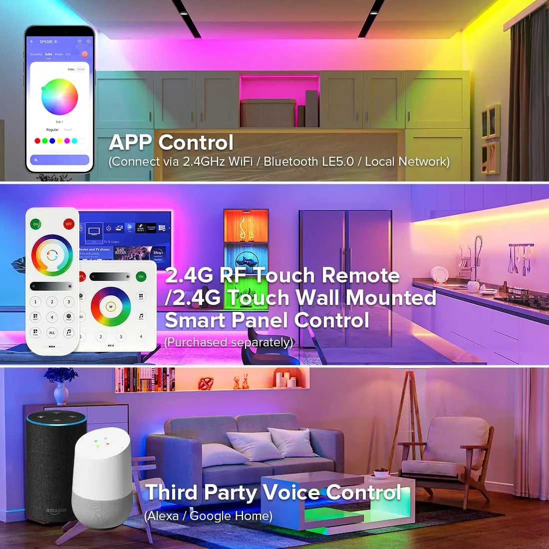 SP530E WiFi Alexa Bluetooth LED Controller - Smart RGB RGBW RGBCCT PWM SPI Controller for LED Strips & Matrix