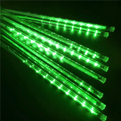 Meteor Shower LED String Lights - 8 Tube Cascading Rain Effect - Outdoor Waterproof Christmas Garden Wedding Decoration