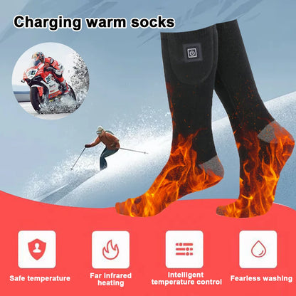 Electric Heated Socks 3 Level Temperature Electric Heating Socks Cold-Proof Winter Warm Thermal Socks for Outdoor Skiing Hiking